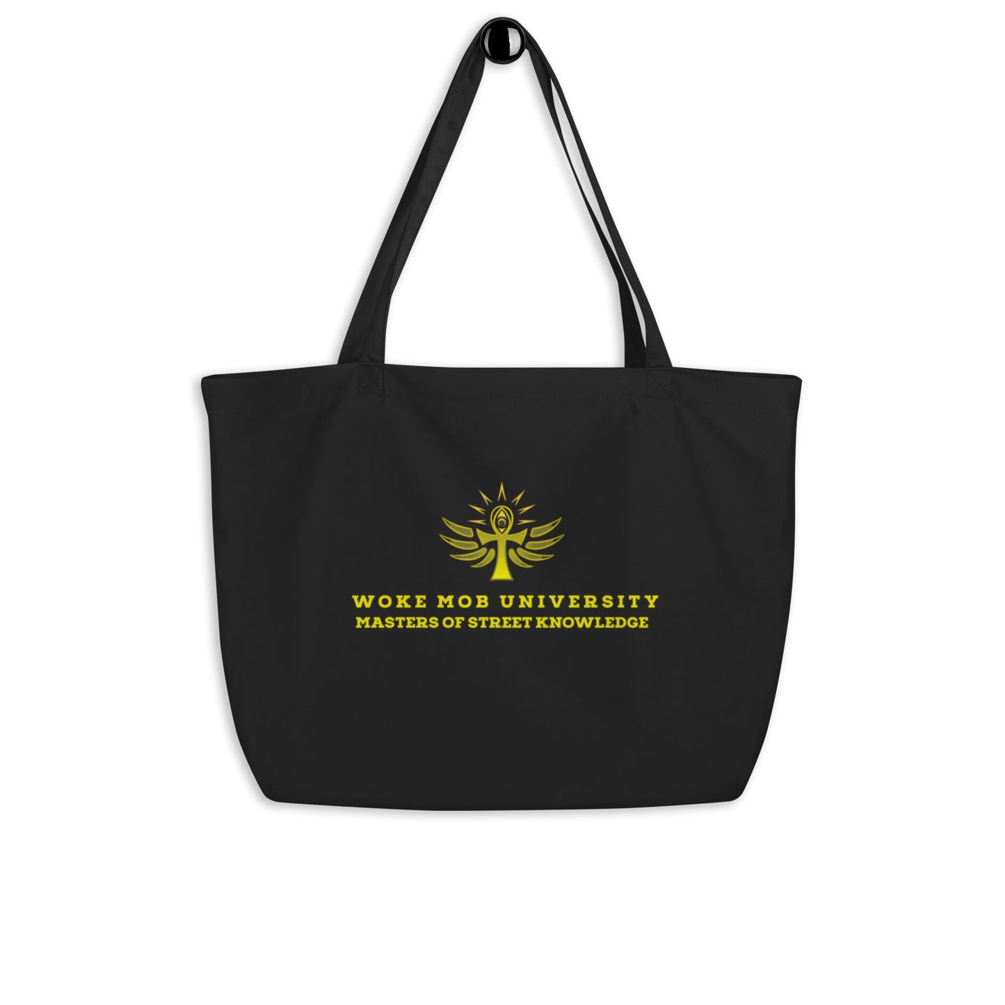 Large organic WOKE MOB U tote bag