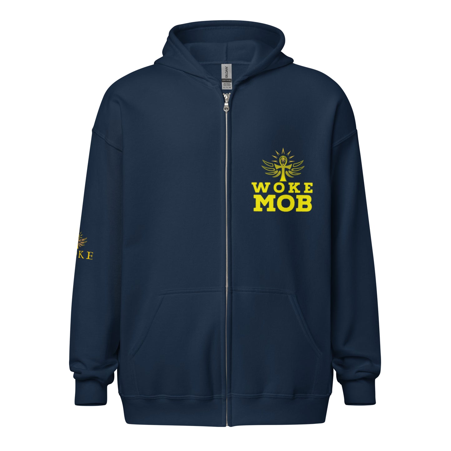 Unisex WOKE MOB heavy blend zip hoodie