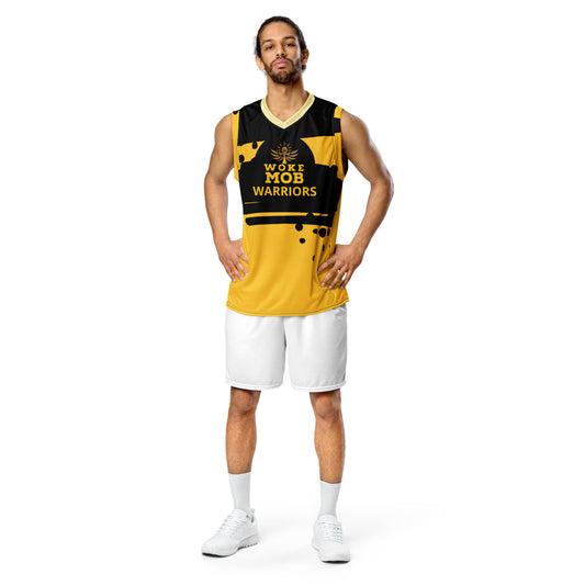 WOKE MOB Recycled unisex basketball jersey