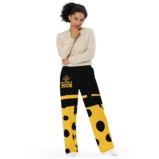 WOKE MOB All-over print unisex wide-leg pants