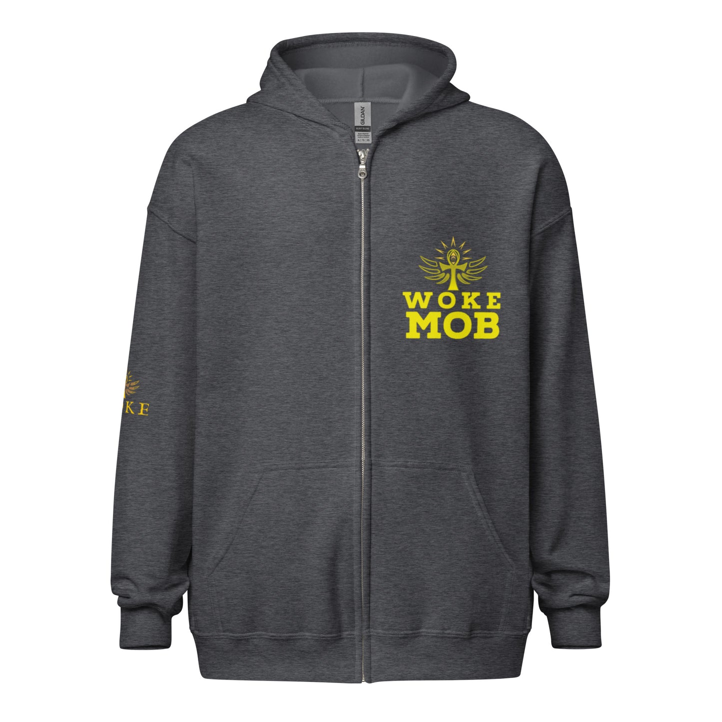 Unisex WOKE MOB  heavy blend zip hoodie