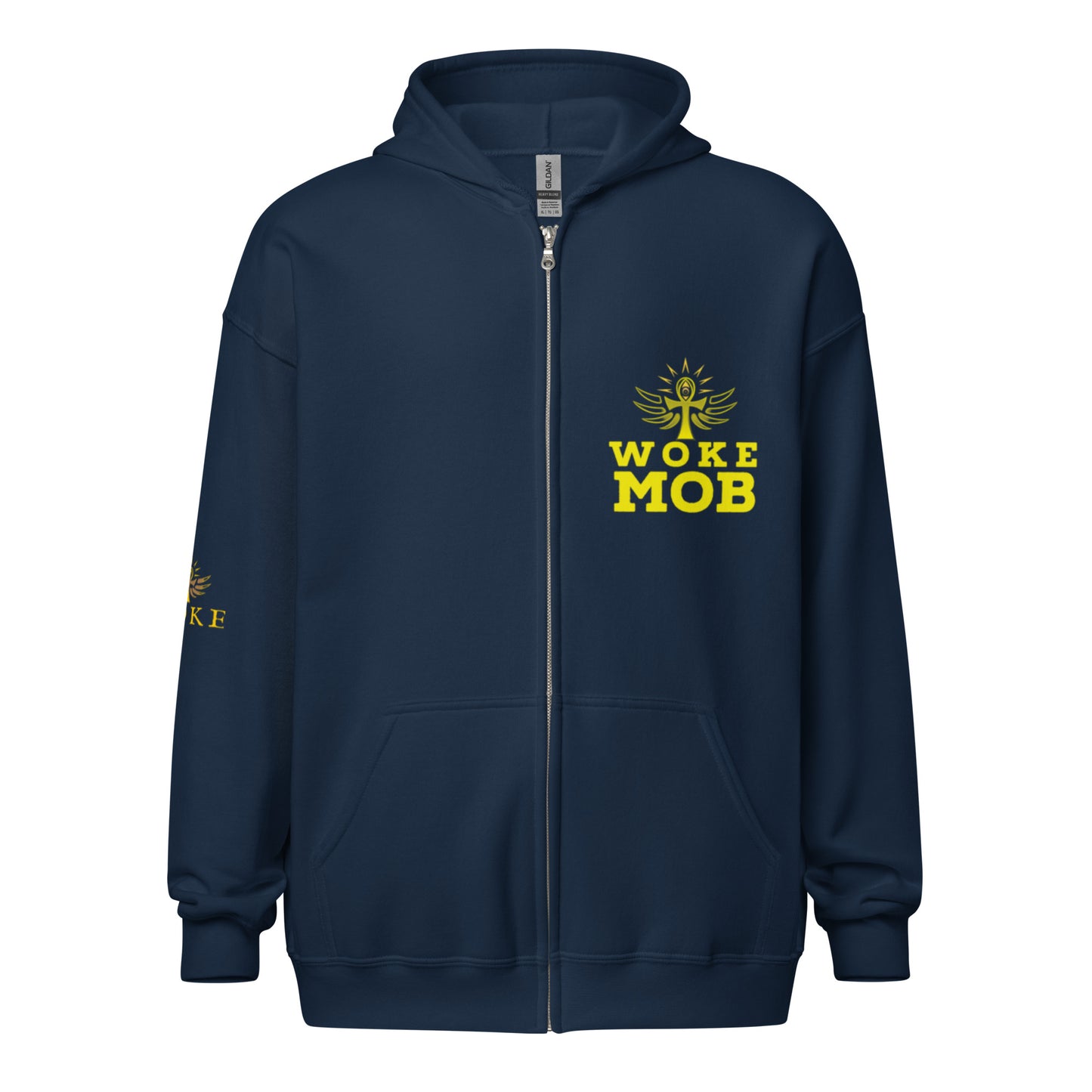 Unisex WOKE MOB  heavy blend zip hoodie