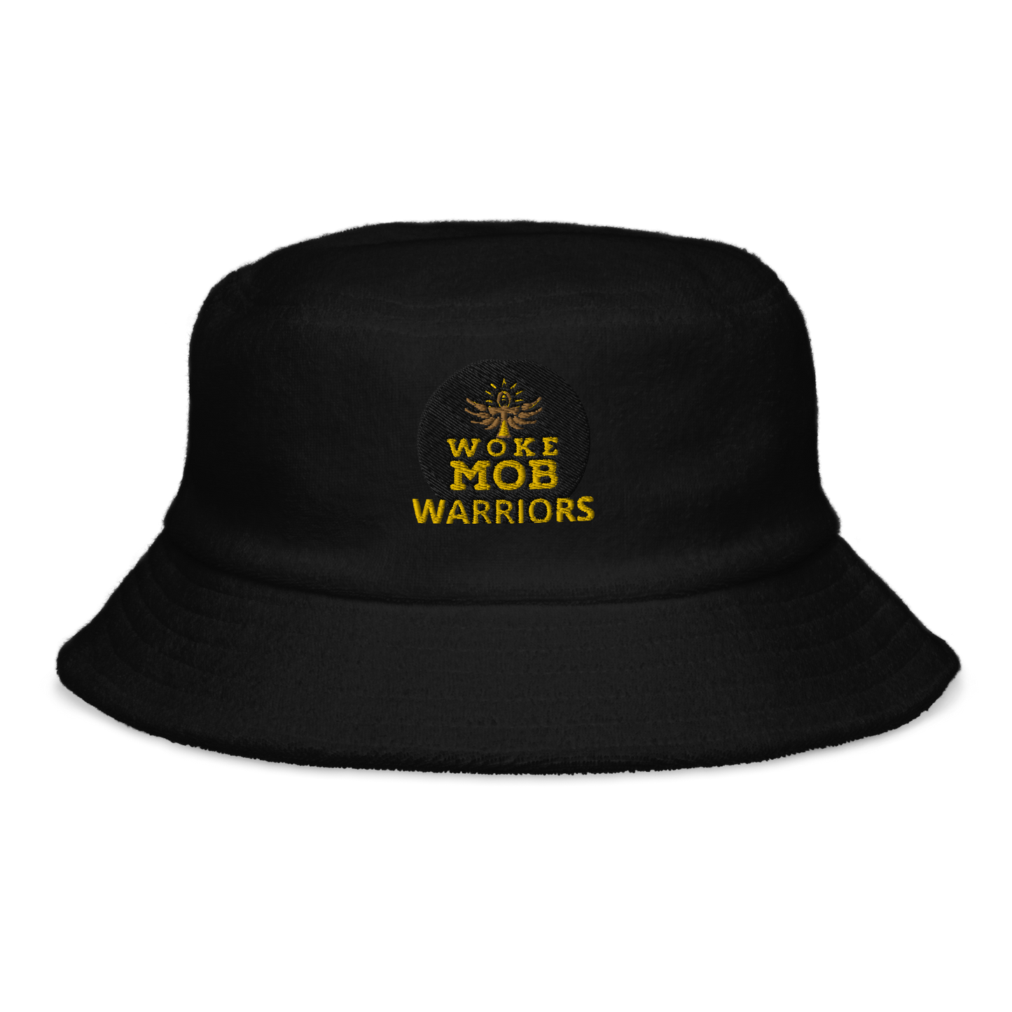 WOKE MOB WARRIORS Unstructured terry cloth bucket hat